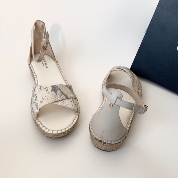 COLE HAAN CLOUDFEEL ESPADRILLE IVORY PYTHON SANDAL - Picture 6 of 8